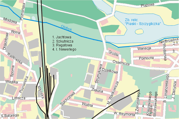 Mapa ( Plan ) Ostrowa Wielkopolskiego. Warstwa gwna. Ostrw Wielkopolski - Wielkopolska.    
   Warstwa gwna prezentuje ukad ulic Ostrowa Wielkopolskiego, oraz okolicznych miejscowoci. Zaznaczono: gwne trasy komunikacyjne, trasy przelotowe Ostrowa, jeziora, rzeki, trasy kolejowe, tereny zielone, przemysowe i zarysy zabudowa. Mapa wykonana jest w skali 1:10 000 - warstwa podstawowa oraz w wikszych skalach.

Ostrw Wielkopolski - warstwa gwna Internetowego Planu Ostrowa Wielkopolskiego serwisu Cyber Wielkopolska.