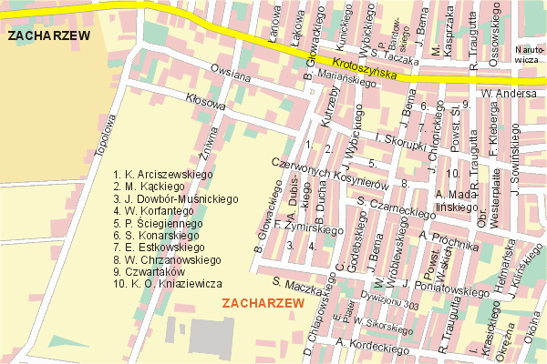 Mapa ( Plan ) Ostrowa Wielkopolskiego. Warstwa gwna. Ostrw Wielkopolski - Wielkopolska.    
   Warstwa gwna prezentuje ukad ulic Ostrowa Wielkopolskiego, oraz okolicznych miejscowoci. Zaznaczono: gwne trasy komunikacyjne, trasy przelotowe Ostrowa, jeziora, rzeki, trasy kolejowe, tereny zielone, przemysowe i zarysy zabudowa. Mapa wykonana jest w skali 1:10 000 - warstwa podstawowa oraz w wikszych skalach.

Ostrw Wielkopolski - warstwa gwna Internetowego Planu Ostrowa Wielkopolskiego serwisu Cyber Wielkopolska.