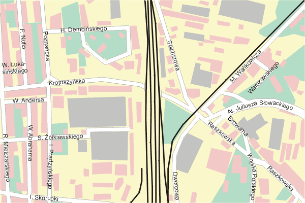 Mapa ( Plan ) Ostrowa Wielkopolskiego. Warstwa gwna. Ostrw Wielkopolski - Wielkopolska.    
   Warstwa gwna prezentuje ukad ulic Ostrowa Wielkopolskiego, oraz okolicznych miejscowoci. Zaznaczono: gwne trasy komunikacyjne, trasy przelotowe Ostrowa, jeziora, rzeki, trasy kolejowe, tereny zielone, przemysowe i zarysy zabudowa. Mapa wykonana jest w skali 1:10 000 - warstwa podstawowa oraz w wikszych skalach.

Ostrw Wielkopolski - warstwa gwna Internetowego Planu Ostrowa Wielkopolskiego serwisu Cyber Wielkopolska.