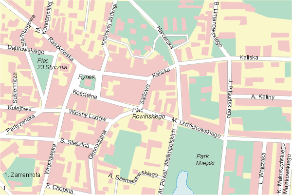 Mapa ( Plan ) Ostrowa Wielkopolskiego. Warstwa gwna. Ostrw Wielkopolski - Wielkopolska.    
   Warstwa gwna prezentuje ukad ulic Ostrowa Wielkopolskiego, oraz okolicznych miejscowoci. Zaznaczono: gwne trasy komunikacyjne, trasy przelotowe Ostrowa, jeziora, rzeki, trasy kolejowe, tereny zielone, przemysowe i zarysy zabudowa. Mapa wykonana jest w skali 1:10 000 - warstwa podstawowa oraz w wikszych skalach.

Ostrw Wielkopolski - warstwa gwna Internetowego Planu Ostrowa Wielkopolskiego serwisu Cyber Wielkopolska.