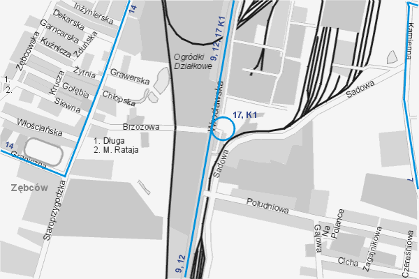 Mapa ( Plan ) Ostrowa Wielkopolskiego. Warstwa komunikacyjna. Ostrw Wielkopolski - Wielkopolska.    

   Warstwa komunikacyjna prezentuje ukad ulic Ostrowa Wielkopolskiego, oraz okolicznych miejscowoci wraz z zaznaczonymi liniami komunikacji miejskiej i podmiejskiej. Zaznaczono: linie autobusowe dzienne i nocne. Mapa wykonana jest w skali 1:10 000 - warstwa komunikacyjna.

Ostrw Wielkopolski - warstwa komunikacyjna Internetowego Planu Ostrowa Wielkopolskiego serwisu Cyber Wielkopolska.